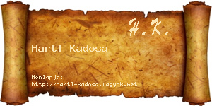 Hartl Kadosa névjegykártya
